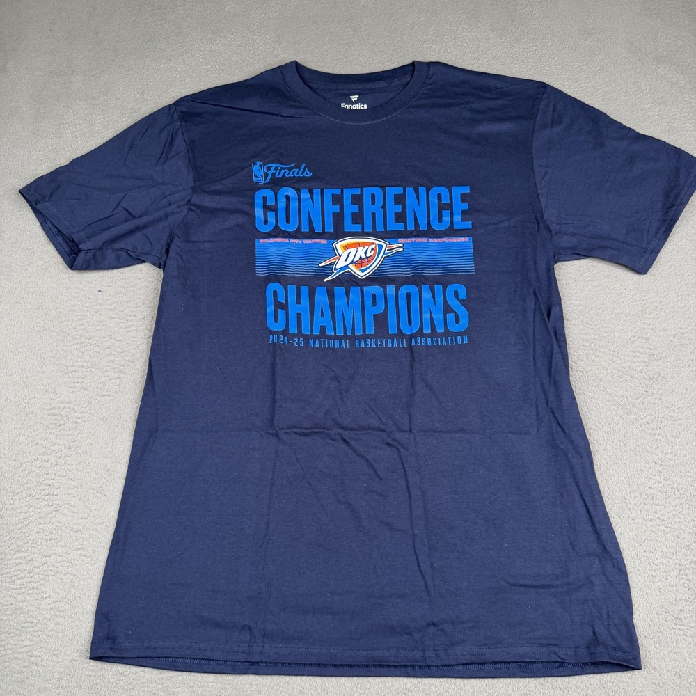 Oklahoma City Thunder Shirt Mens Large Blue NBA Basketball Fanatics Finals